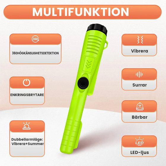 Vattentät metalldetektor