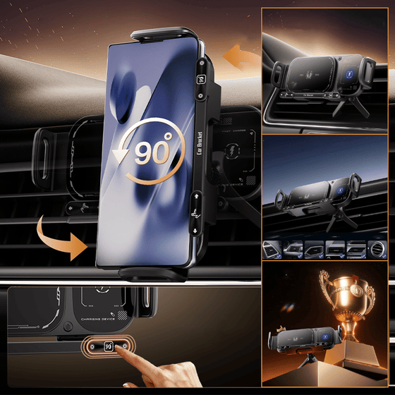 Trådlös Laddningsstation Med Roterande Mobilhållare För Bil