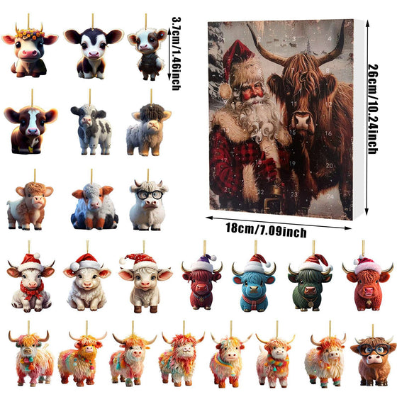 Jul adventskalender Yak Santa Akryl Cartoon Pendant Blind Box