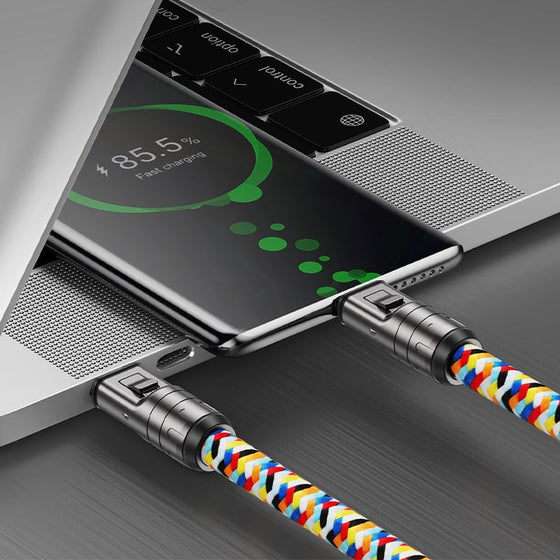 2-I-1 Snabbladdnings Datakabel & Nackrem För Telefon