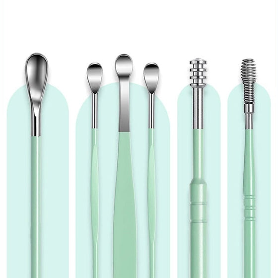 6-Pack Set Med Spiralformade öronmassageverktyg I Rostfritt Stål