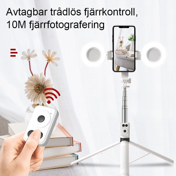 6 i 1 Selfie Stick med fyllnadsljus