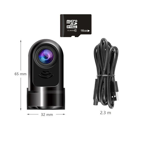 1080P HD 360° Roterande Mini ADAS Dashcam