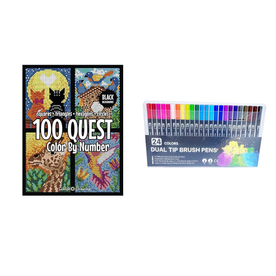 100 QUEST Färg efter nummer-bok