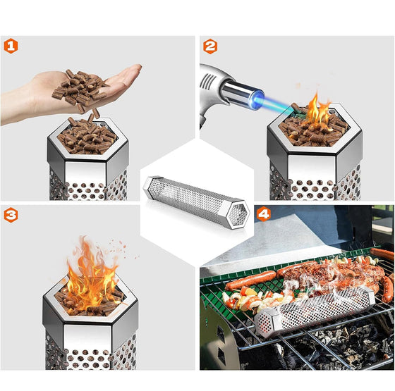 Hexagon rökrör för pellets