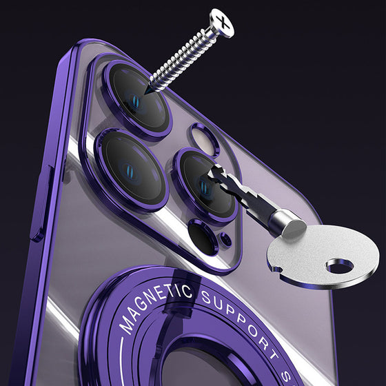 Magnetisk hållare med pläterat telefonfodral för iPhone