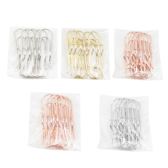 Multifunktionella metallfärgade pappersklämmor