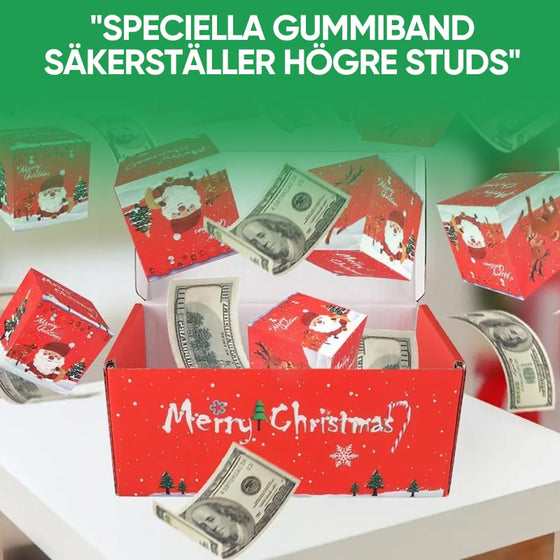 Julöverraskningsexplosion studsande presentask