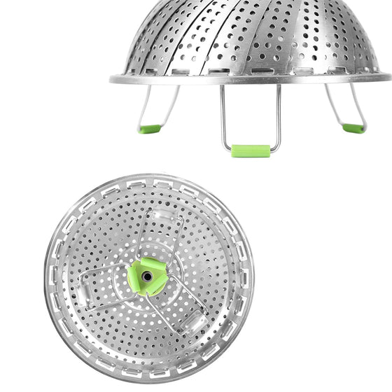 Blomformad fällbar ångkokare av stål