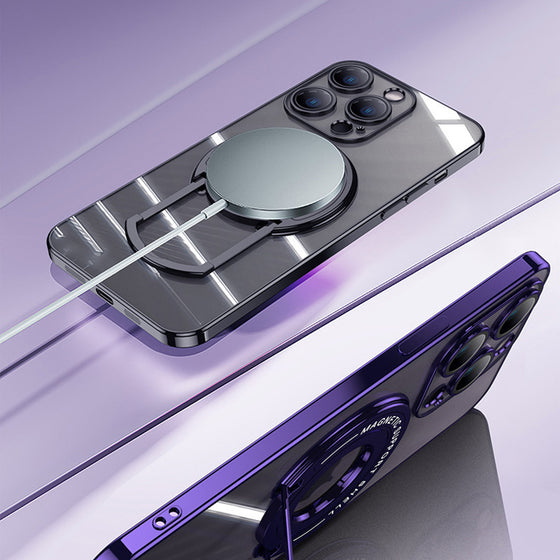 Magnetisk hållare med pläterat telefonfodral för iPhone