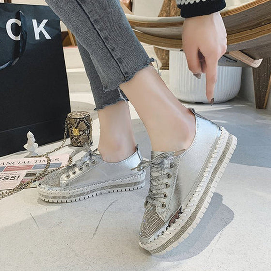 Diamantsneakers i silver