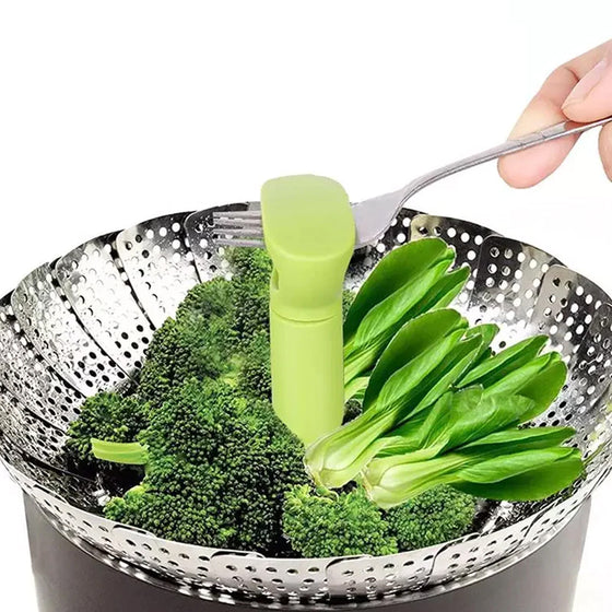 Blomformad fällbar ångkokare av stål