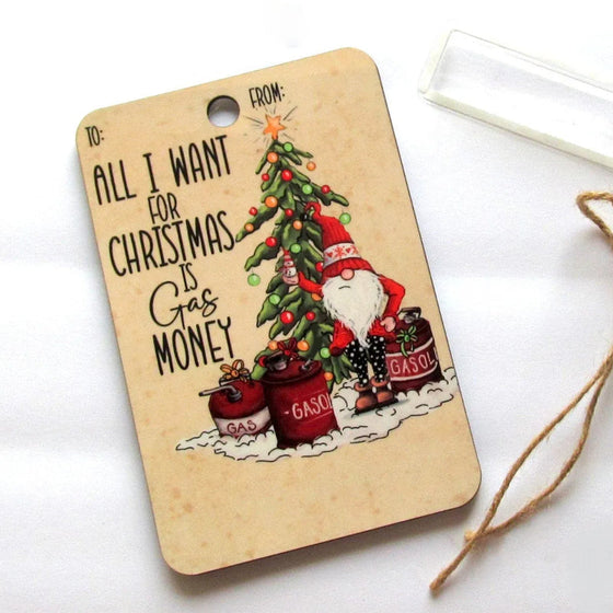 Julklappshållare med jultomte