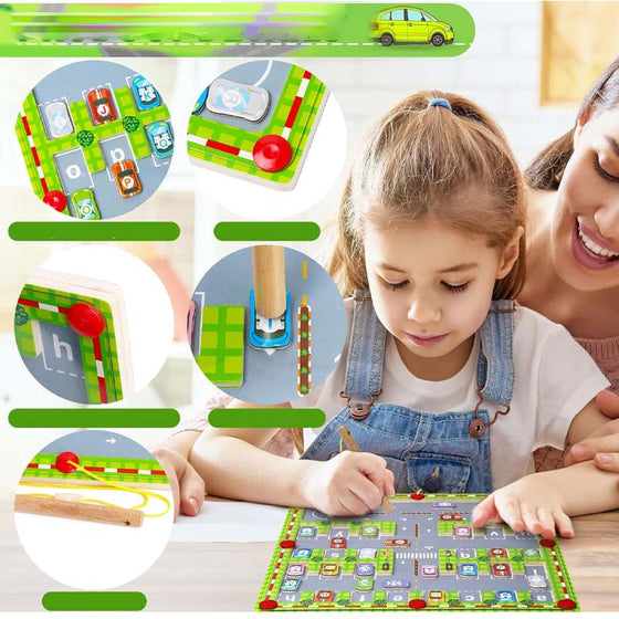 Magnetisk alfabetisk bilparkleksak