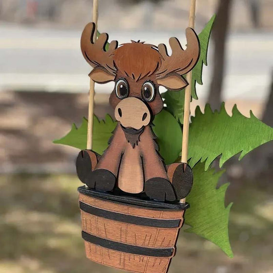 Trädgårdsdekoration med vindpinnar med djur