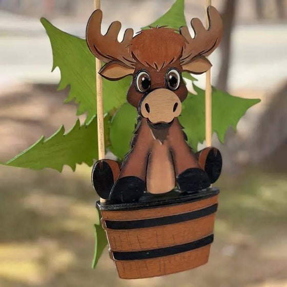 Trädgårdsdekoration med vindpinnar med djur