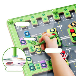 Magnetisk alfabetisk bilparkleksak