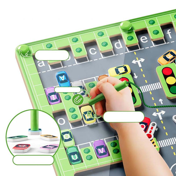 Magnetisk alfabetisk bilparkleksak