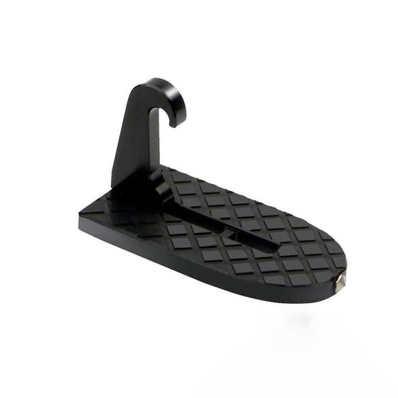 Fällbart bildörrsteg med nödhammare