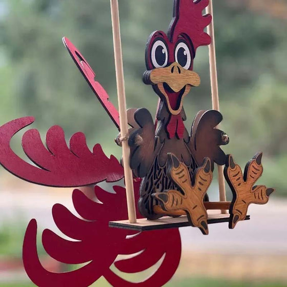 Trädgårdsdekoration med vindpinnar med djur