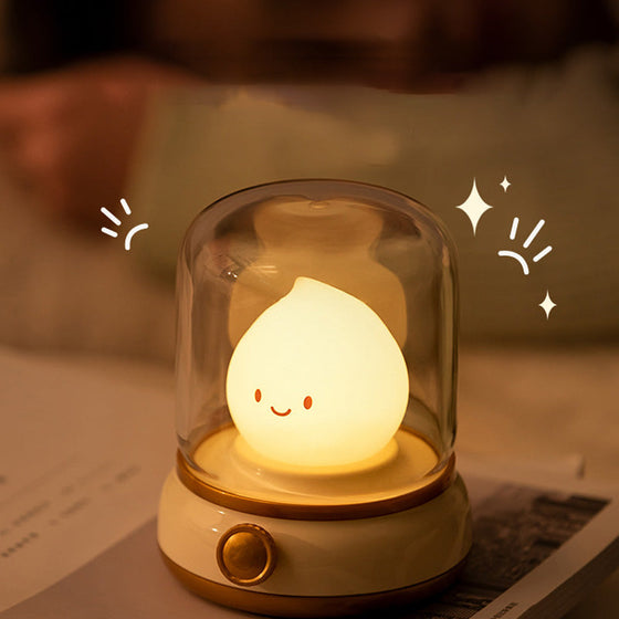 Retro nattlampa med levande ljus