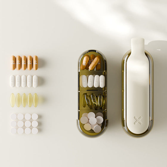 2 I 1 Bärbar Enkel Pill Extractor &amp; Lagdelt Organizer