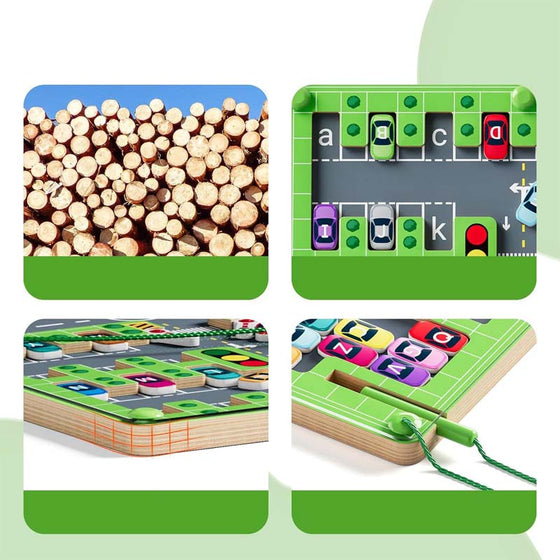 Magnetisk alfabetisk bilparkleksak