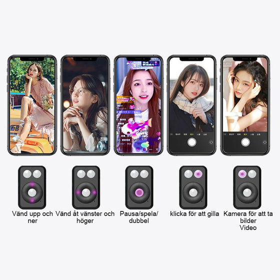 6 i 1 Selfie Stick med fyllnadsljus