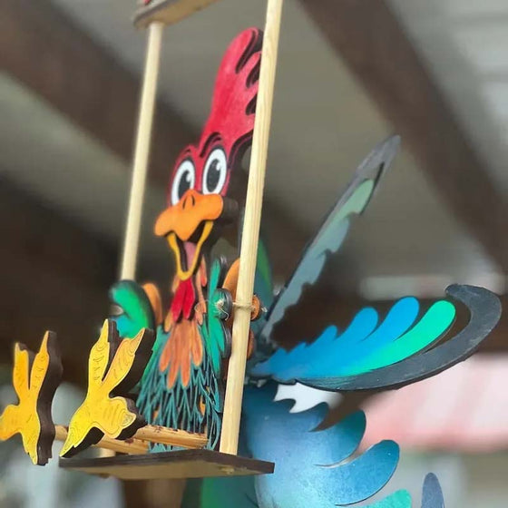 Trädgårdsdekoration med vindpinnar med djur