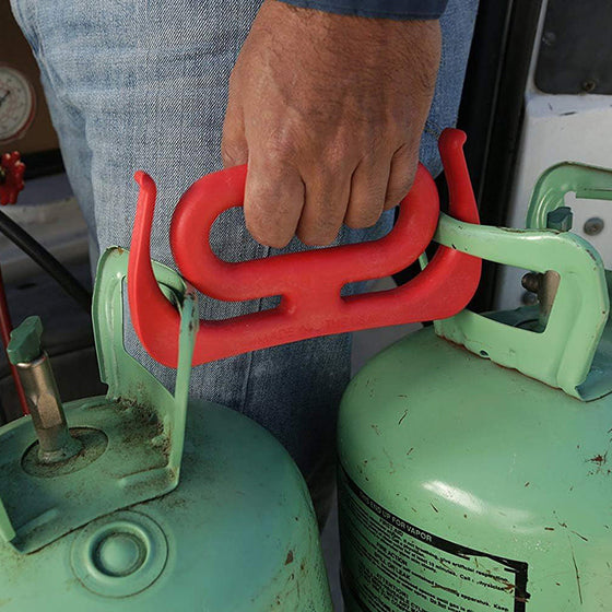 Multifunktionell handtagshållare för matkassar