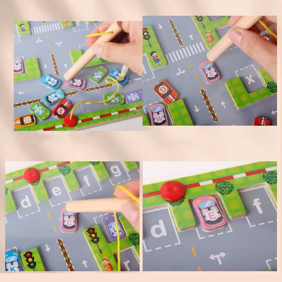 Magnetisk alfabetisk bilparkleksak