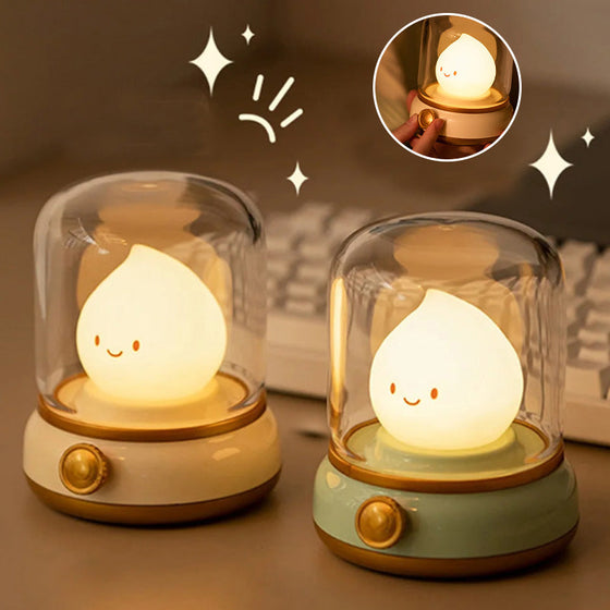 Retro nattlampa med levande ljus