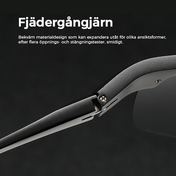 Herrsolglasögon med fotokromatiska linser och antireflekterande polariserade linser