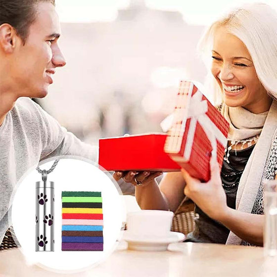 Halsband med aromaterapihänge i rostfritt stål