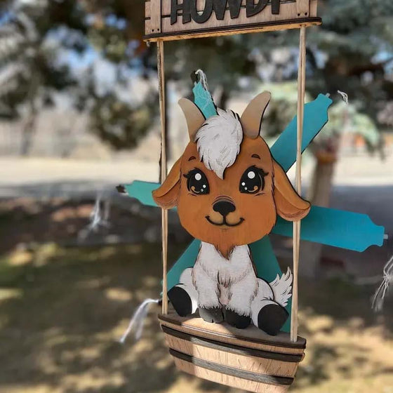 Trädgårdsdekoration med vindpinnar med djur