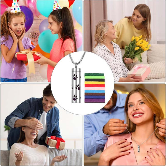 Halsband med aromaterapihänge i rostfritt stål