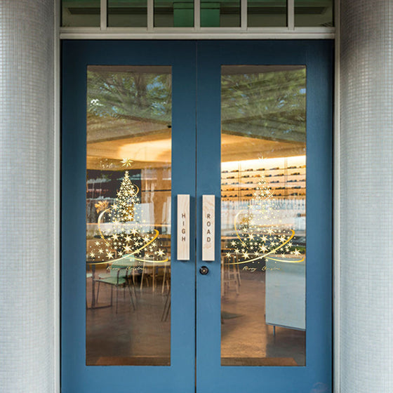 Julgran fönster klistermärke