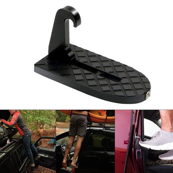 Fällbart bildörrsteg med nödhammare