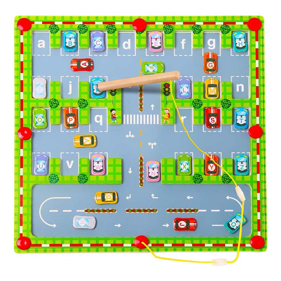 Magnetisk alfabetisk bilparkleksak