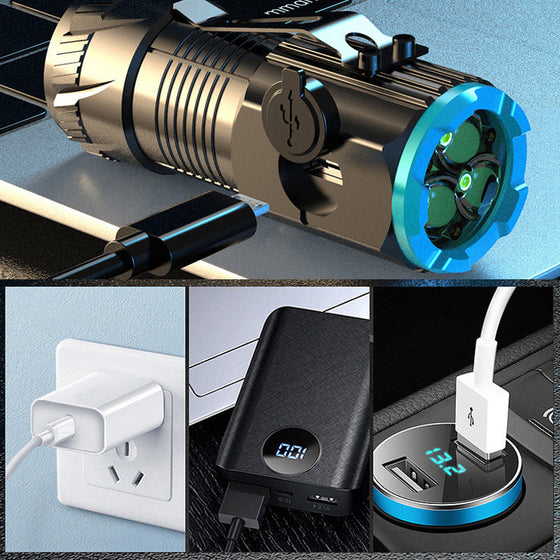 Ficklampa med magnetisk kapsylklämma för utomhusbruk