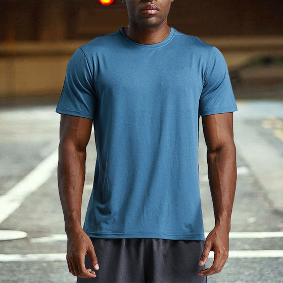 Enfärgad sport snabbtorkande T-shirt för män