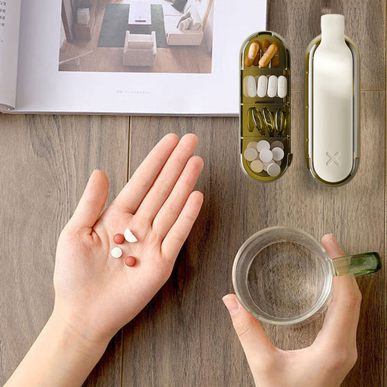 2 I 1 Bärbar Enkel Pill Extractor &amp; Lagdelt Organizer