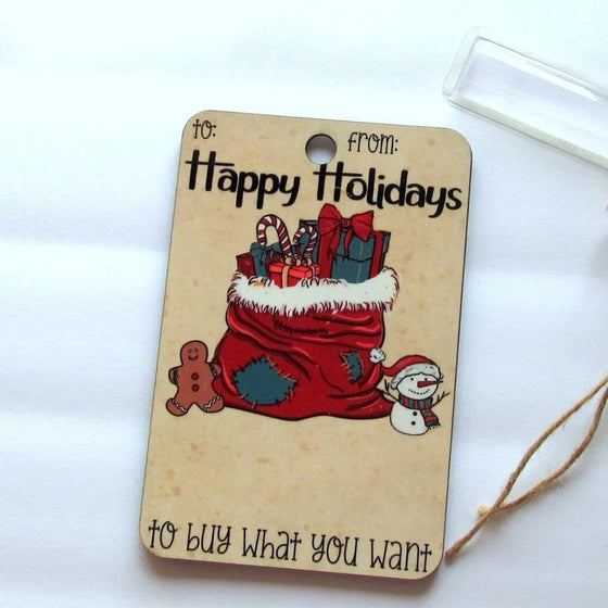 Julklappshållare med jultomte