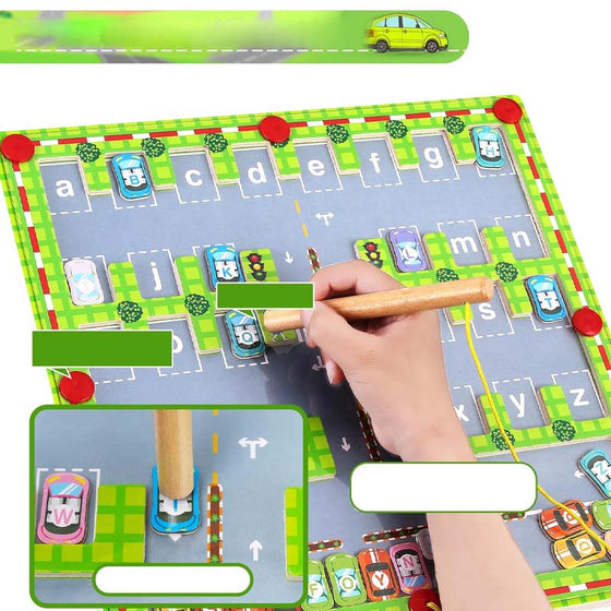 Magnetisk alfabetisk bilparkleksak