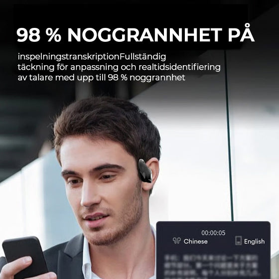 Trådlösa Bluetooth-öronsnäckor för översättning
