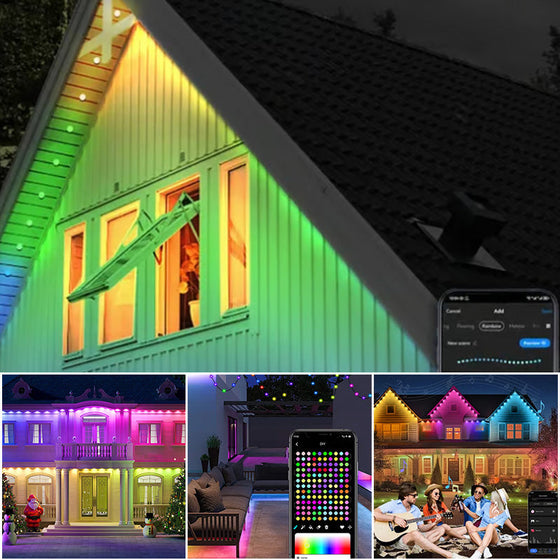 Färgglada takfotslampor för utomhusbruk