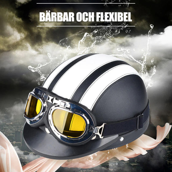 Motorcykel Harley PU hjälm med glasögon