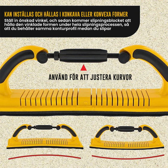 Justerbart handslipningsverktyg för longboard, handhållen slipblock och handkvarn