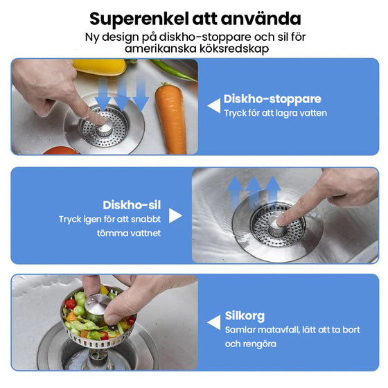 Uppgraderad 3-i-1 Kökshandfat Avloppssil