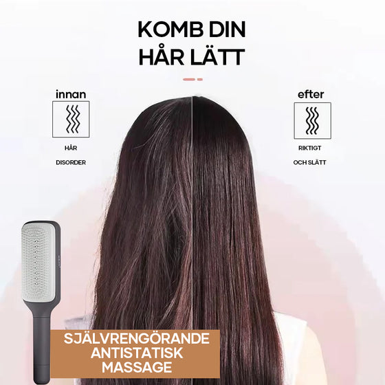 Självrengörande antistatisk massagekam